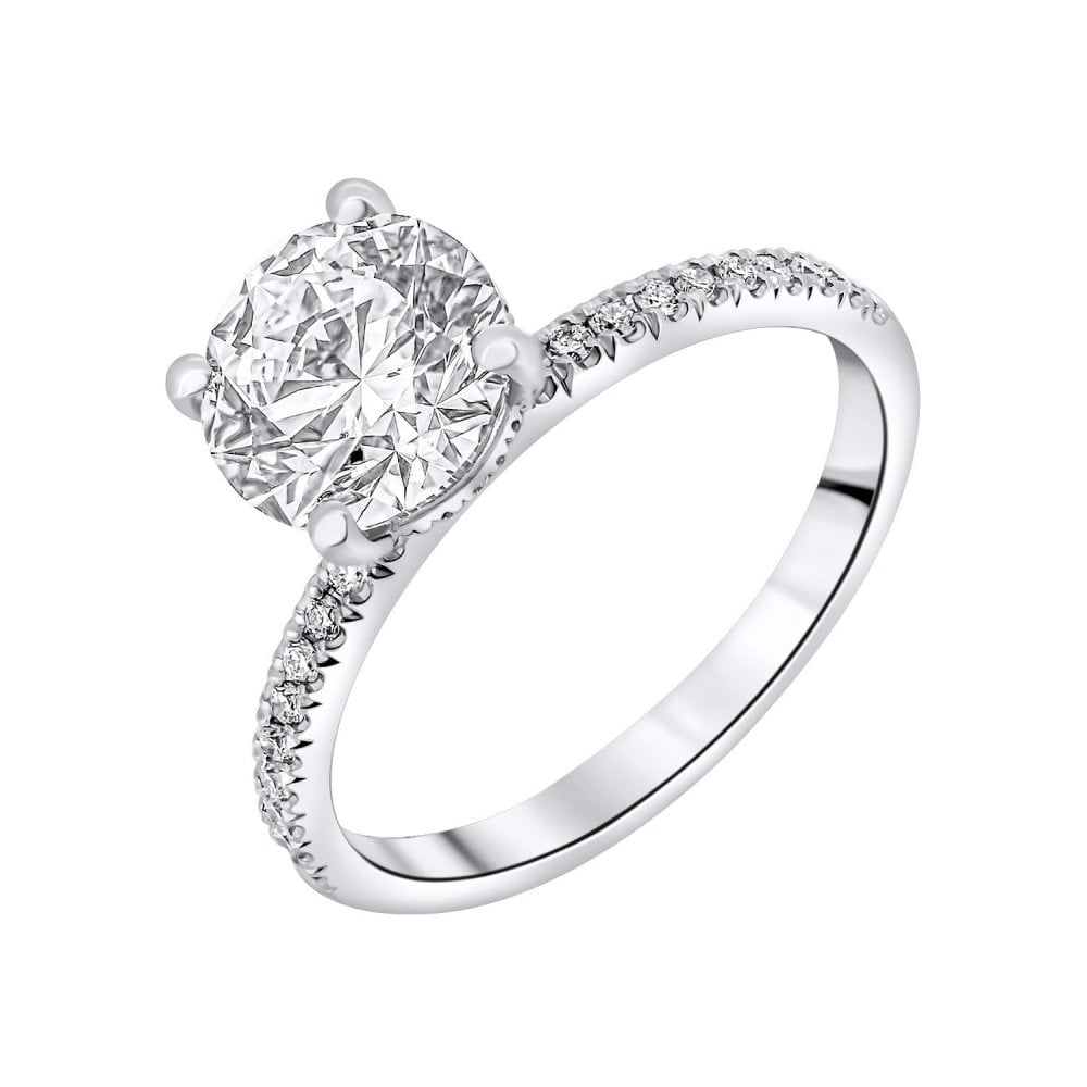 Lab grown platinum 3.01ct D VVS2 IGI round diamond ring
