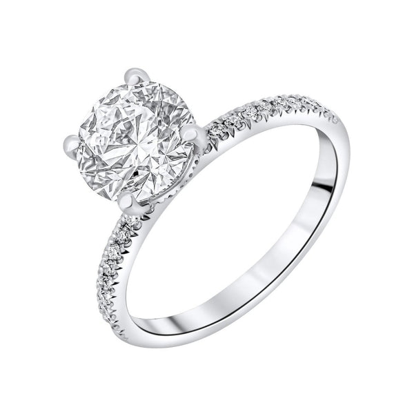 Lab grown platinum 3.01ct D VVS2 IGI round diamond ring