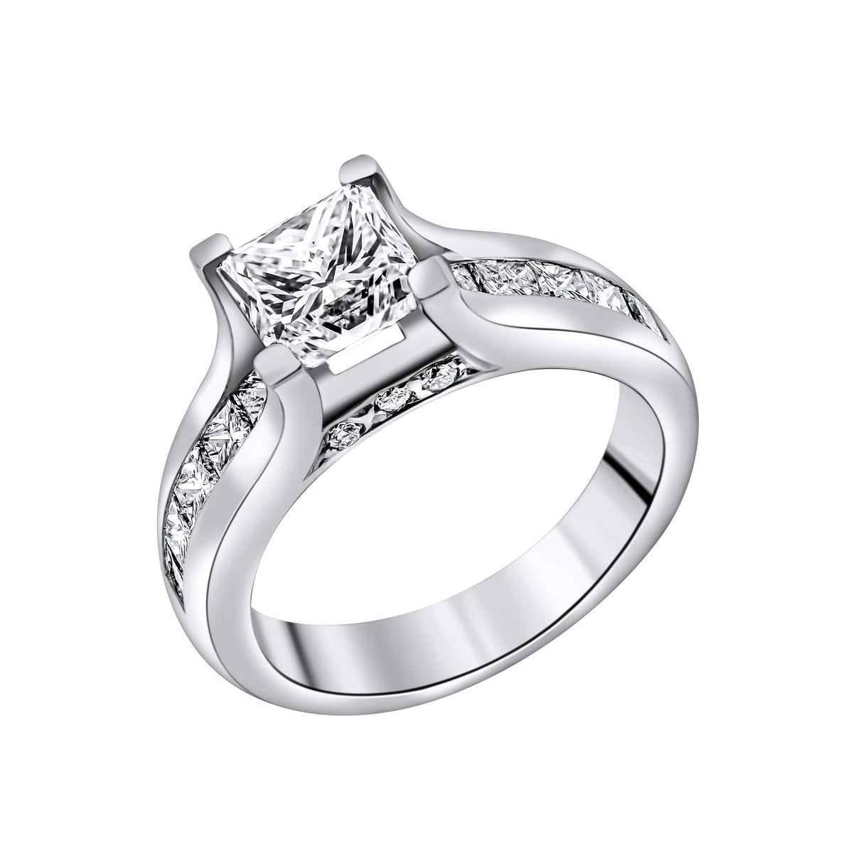 Preowned platinum 2.00ct princess cut diamond ring