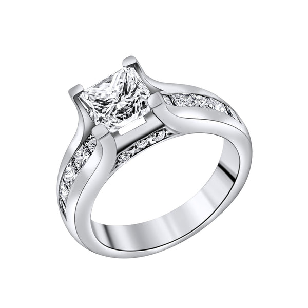 Preowned platinum 2.00ct princess cut diamond ring