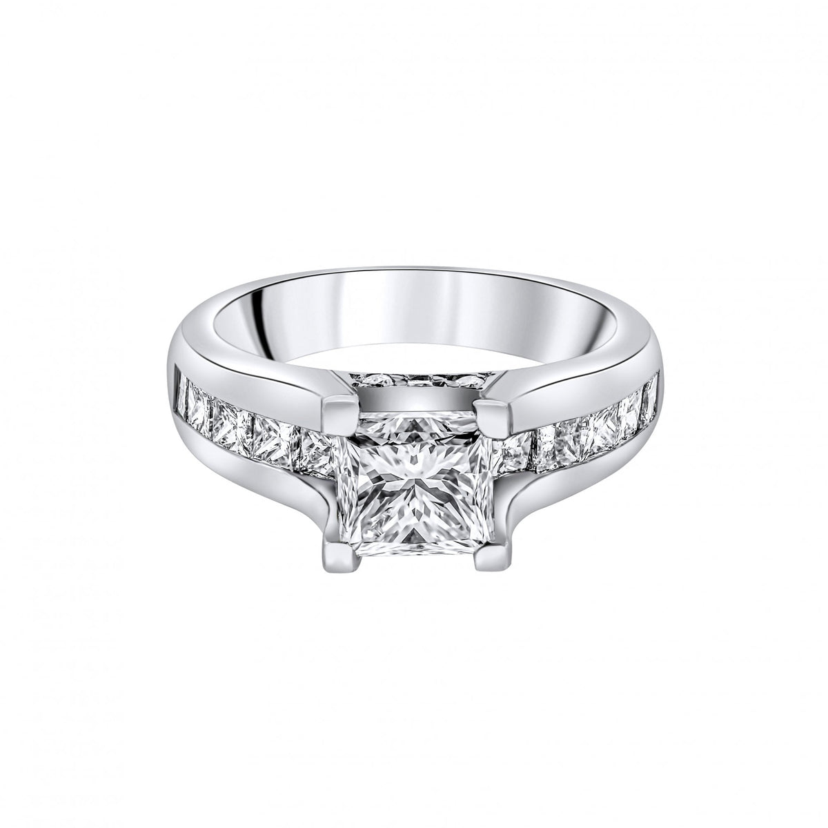 Preowned platinum 2.00ct princess cut diamond ring