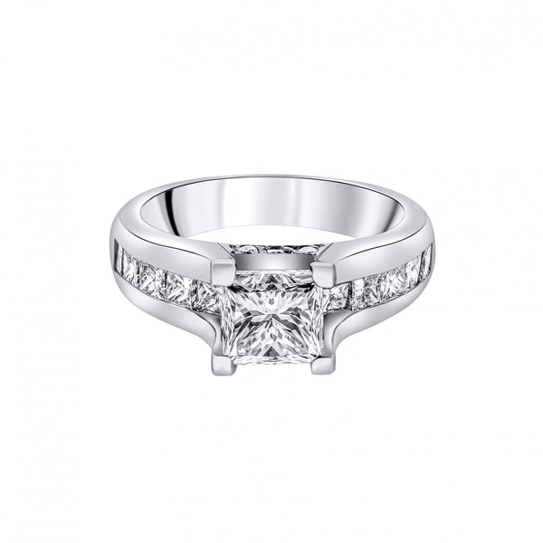 Preowned platinum 2.00ct princess cut diamond ring