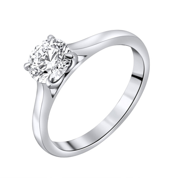 Lab grown platinum 1.02ct D VVS2 IGI round diamond ring