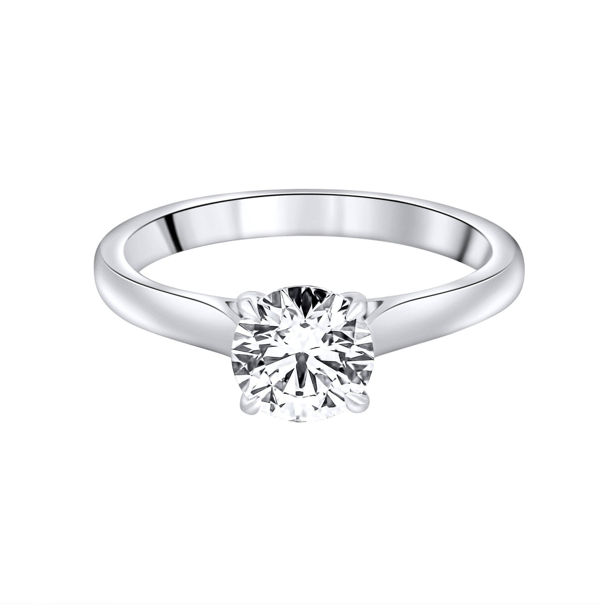 Lab grown platinum 1.02ct D VVS2 IGI round diamond ring
