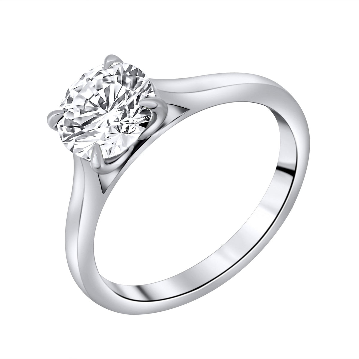 Lab grown platinum 1.53ct D VVS2 IGI round diamond ring