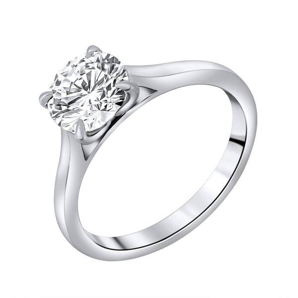 Lab grown platinum 3.00ct D VVS2 IGI round diamond ring