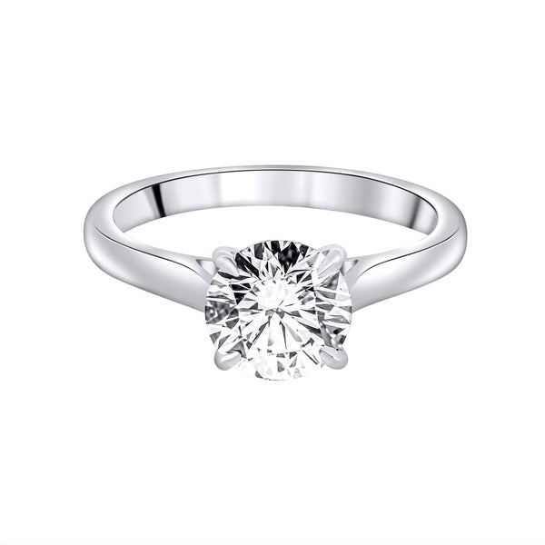 Lab grown platinum 3.00ct D VVS2 IGI round diamond ring