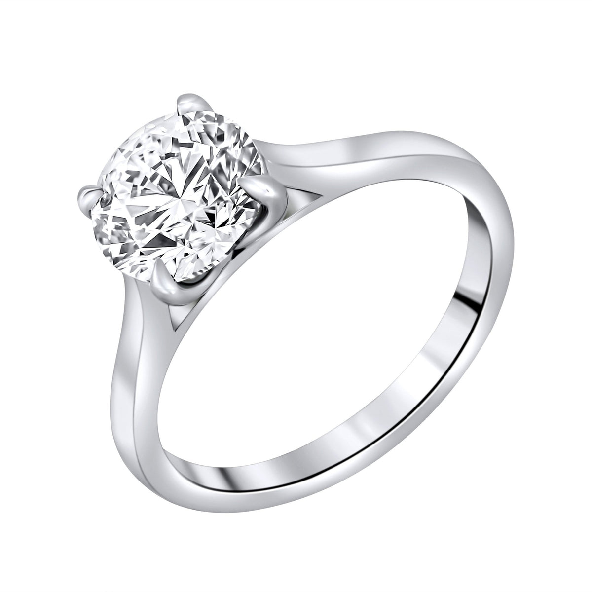 Lab grown platinum 2.02ct D VVS2 IGI round diamond ring