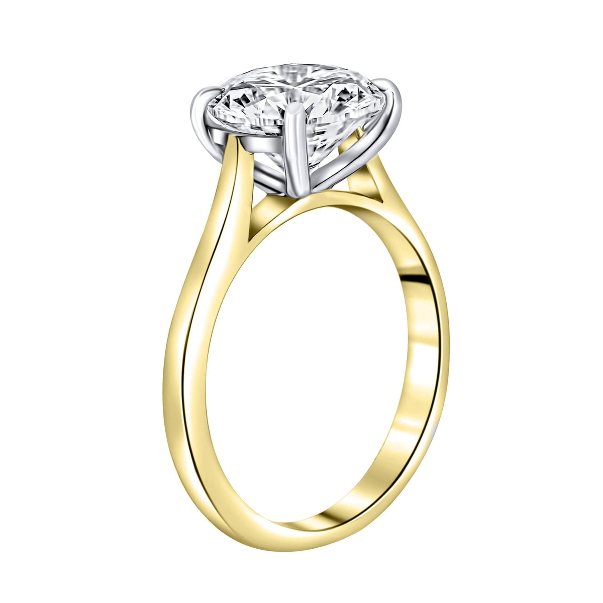 Lab grown 18ct yellow gold 1.53ct D VVS2 IGI round diamond ring
