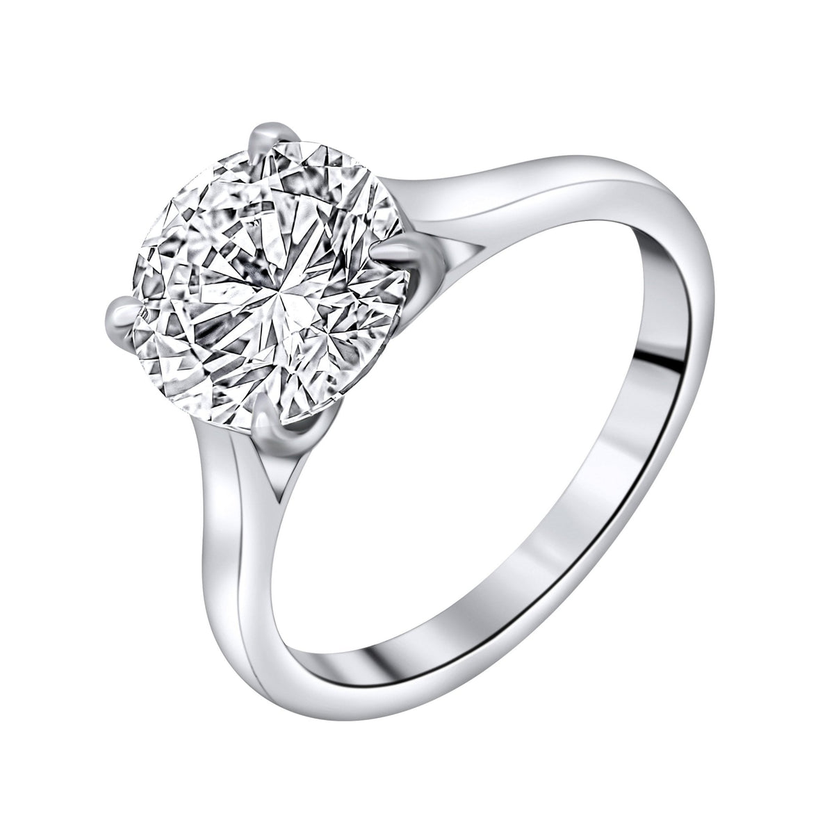 Lab grown platinum 3.00ct D VVS2 IGI round diamond  ring