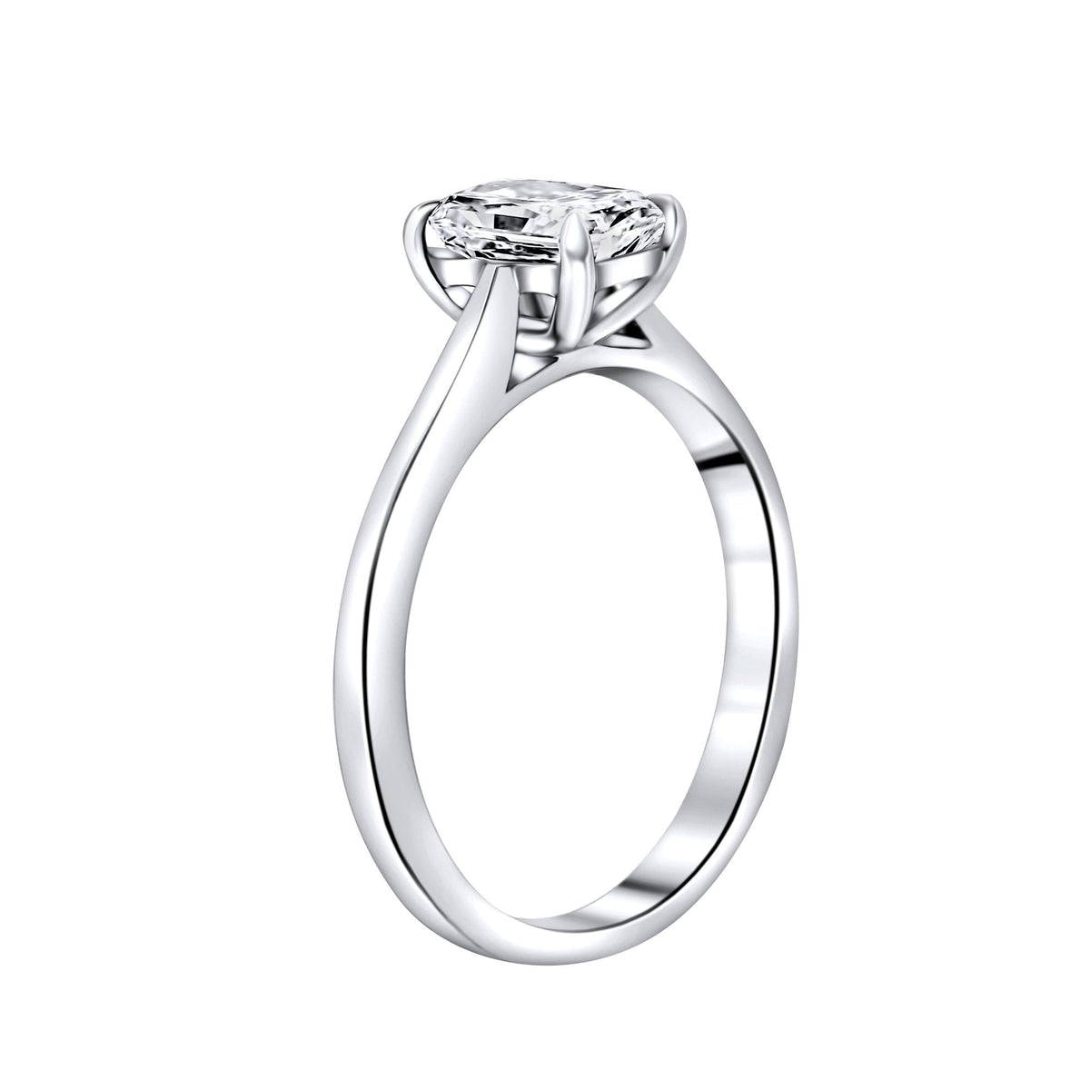 Lab grown platinum 1.00ct D VVS2 IGI radiant cut diamond ring