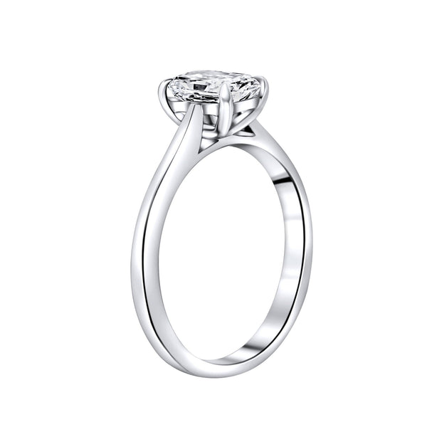 Lab grown platinum 1.00ct D VVS2 IGI radiant cut diamond ring