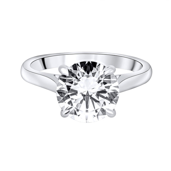 Lab grown platinum 3.00ct D VVS2 IGI round diamond  ring