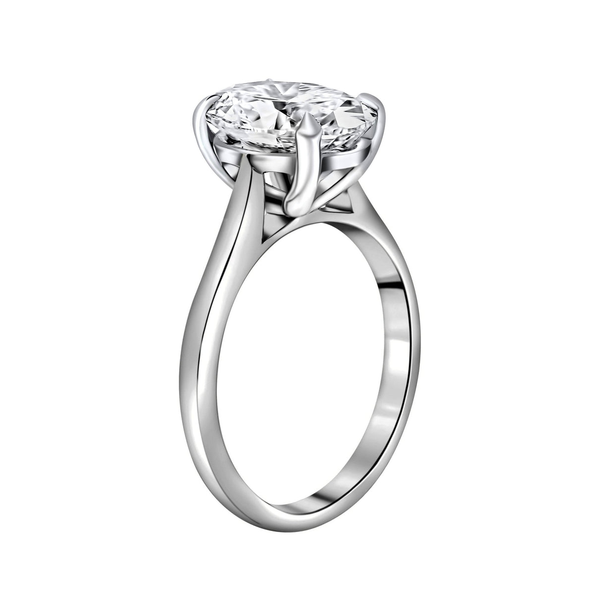Lab Grown Platinum 3.04ct D Vvs2 Igi Oval Diamond Ring
