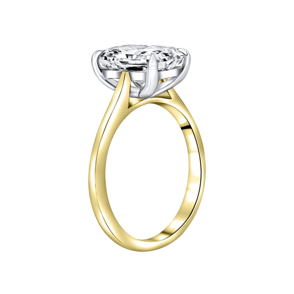 Lab grown 18ct yellow gold 2.04ct D VVS2 radiant diamond ring