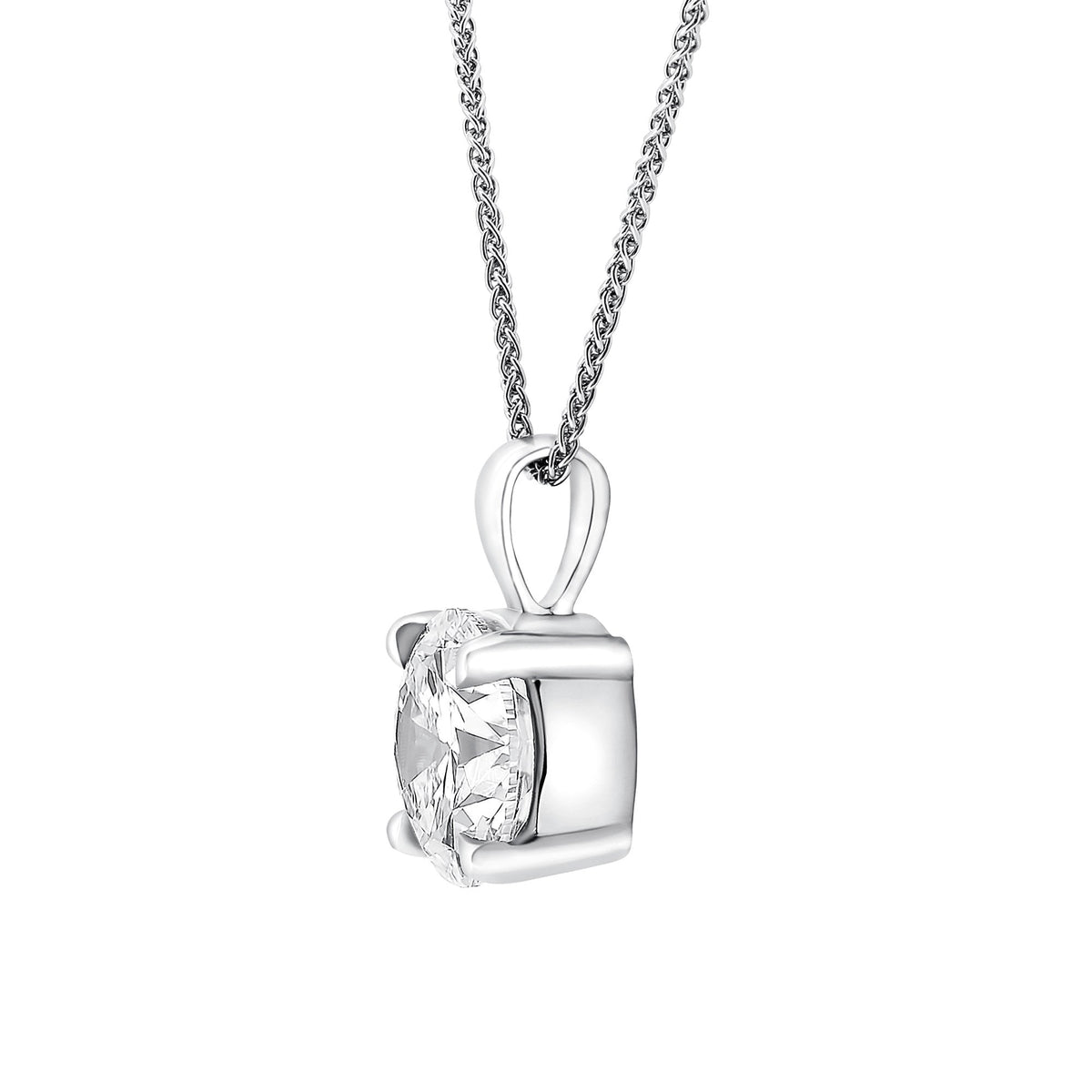 Lab grown platinum 5.01ct D VS2 IGI round diamond pendant