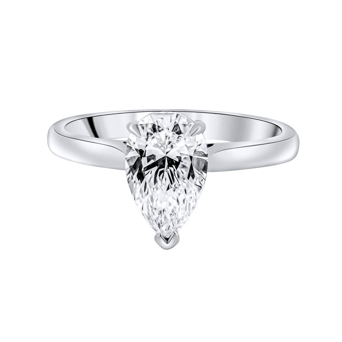 Lab grown platinum 1.50ct D VVS2 IGI pear diamond ring