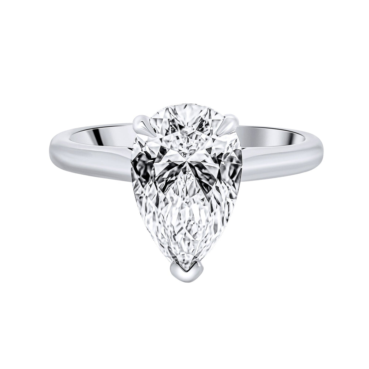 Lab grown platinum 3.02ct D VVS2 IGI pear diamond ring