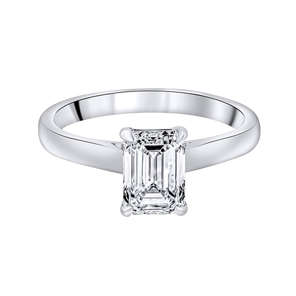 Lab grown platinum 1.50ct D VVS2 IGI emerald cut diamond ring
