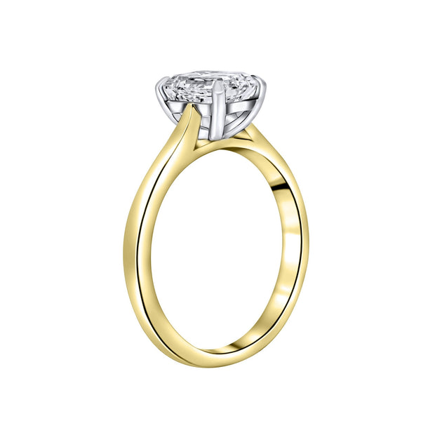 Lab grown 18ct yellow gold 1.01ct D VVS2 emerald diamond ring