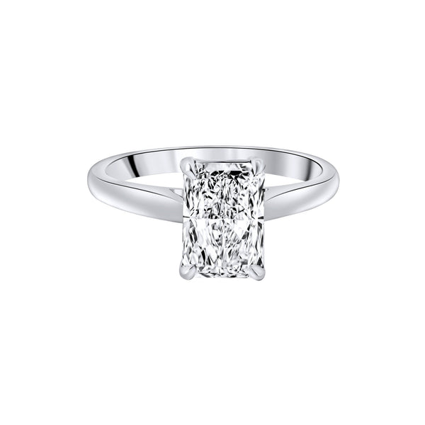 Lab grown platinum 2.01ct D VVS2 IGI radiant cut diamond ring