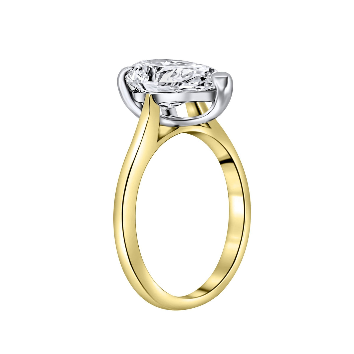 Lab grown 18ct yellow gold 3.03ct D VVS2 IGI pear diamond ring