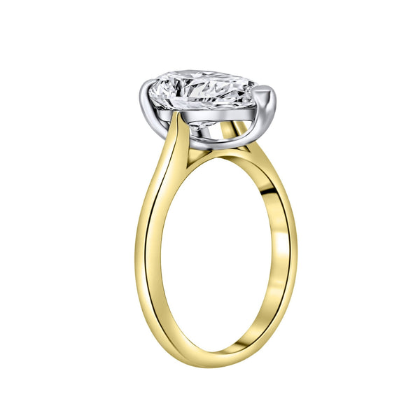 Lab grown 18ct yellow gold 3.03ct D VVS2 IGI pear diamond ring