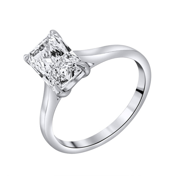 Lab grown platinum 2.01ct D VVS2 IGI radiant cut diamond ring