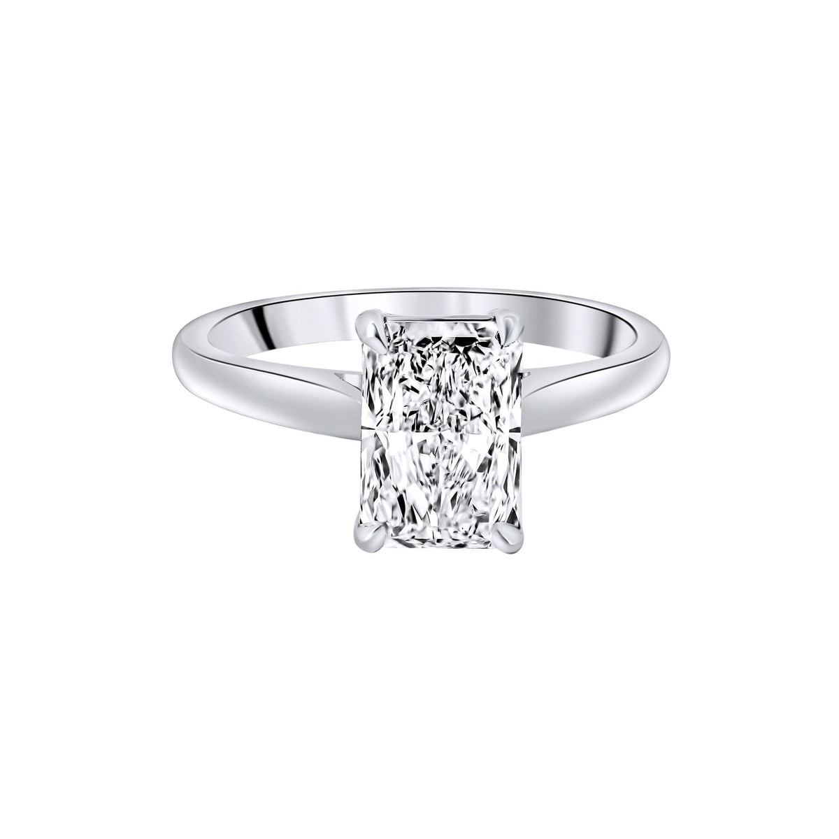Lab grown platinum 2.01ct D VVS2 IGI radiant cut diamond ring