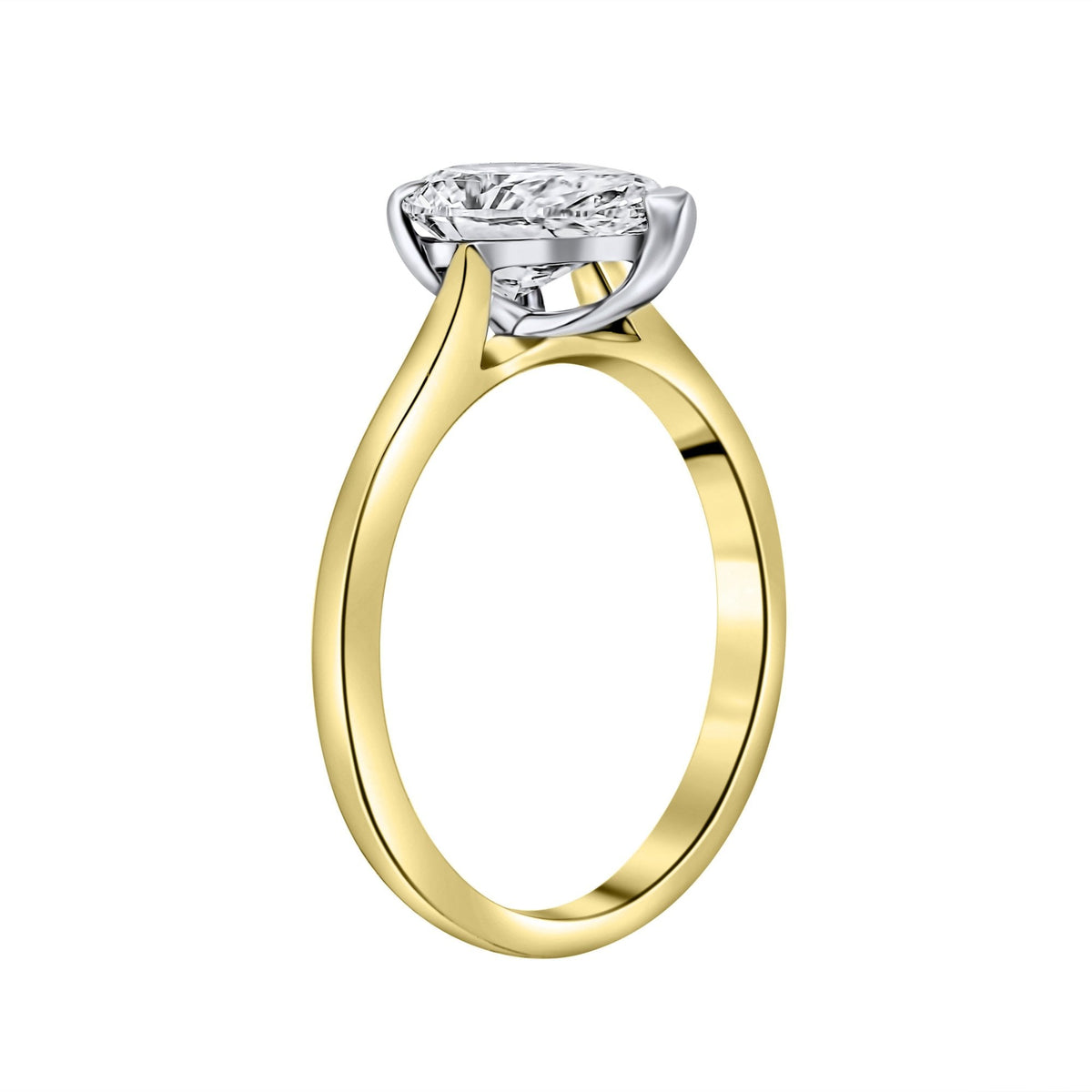Lab grown 18ct yellow gold 1.51ct D VVS2 IGI pear diamond ring