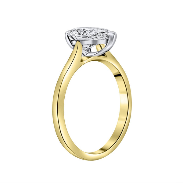 Lab grown 18ct yellow gold 1.51ct D VVS2 IGI pear diamond ring