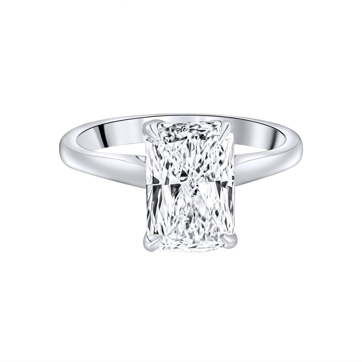 Lab grown platinum 3.00ct D VVS2 IGI radiant cut diamond ring