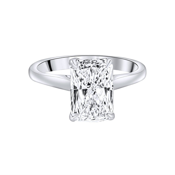 Lab grown platinum 3.00ct D VVS2 IGI radiant cut diamond ring