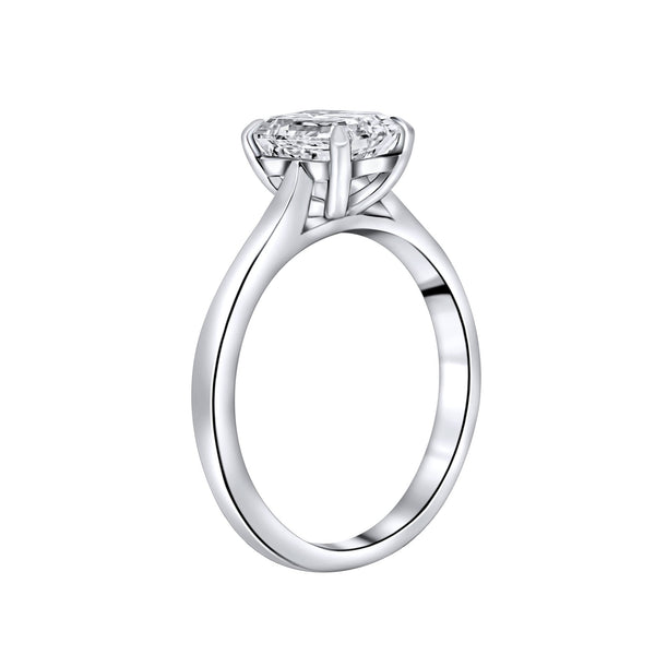 Lab grown platinum 1.00ct D VVS2 IGI emerald cut diamond ring