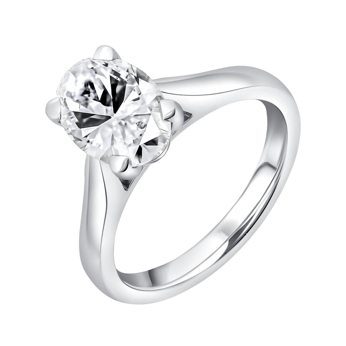 Platinum 2.01ct D VS2 GIA oval cut diamond ring