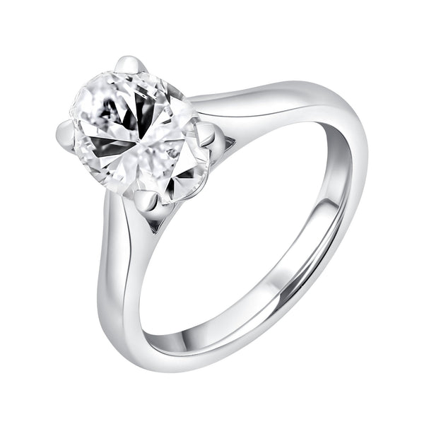 Platinum 2.01ct D VS2 GIA oval cut diamond ring