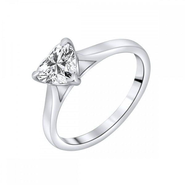 Lab grown platinum 1.06ct D VVS2 IGI heart cut diamond ring