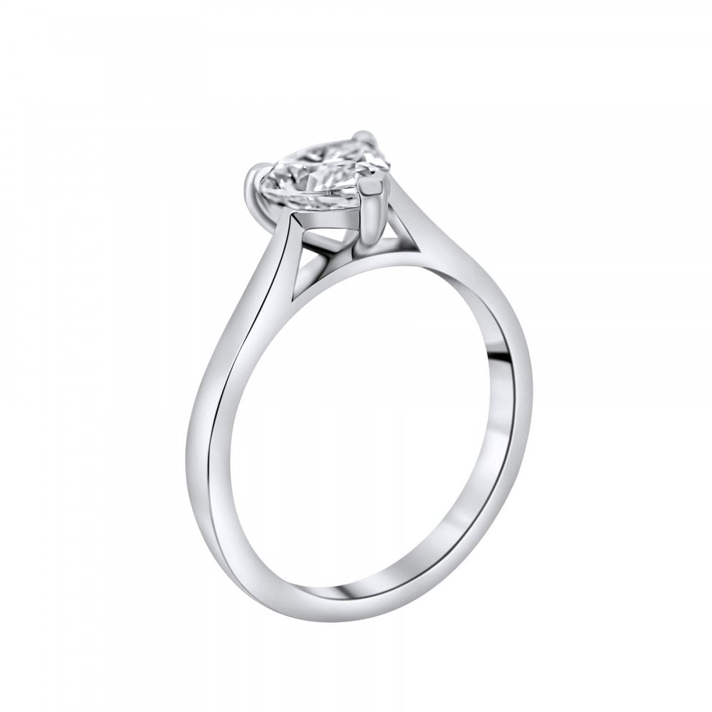 Lab grown platinum 1.06ct D VVS2 IGI heart cut diamond ring