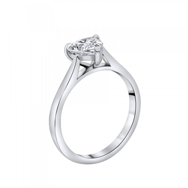 Lab grown platinum 1.06ct D VVS2 IGI heart cut diamond ring