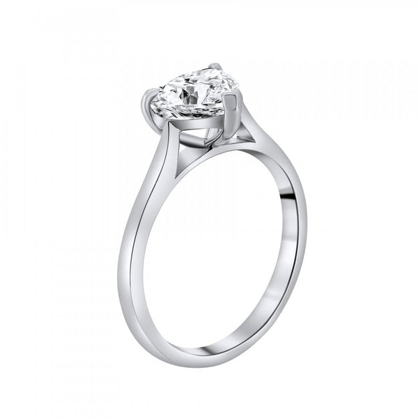 Lab grown platinum 1.54ct D VVS2 IGI heart cut diamond ring