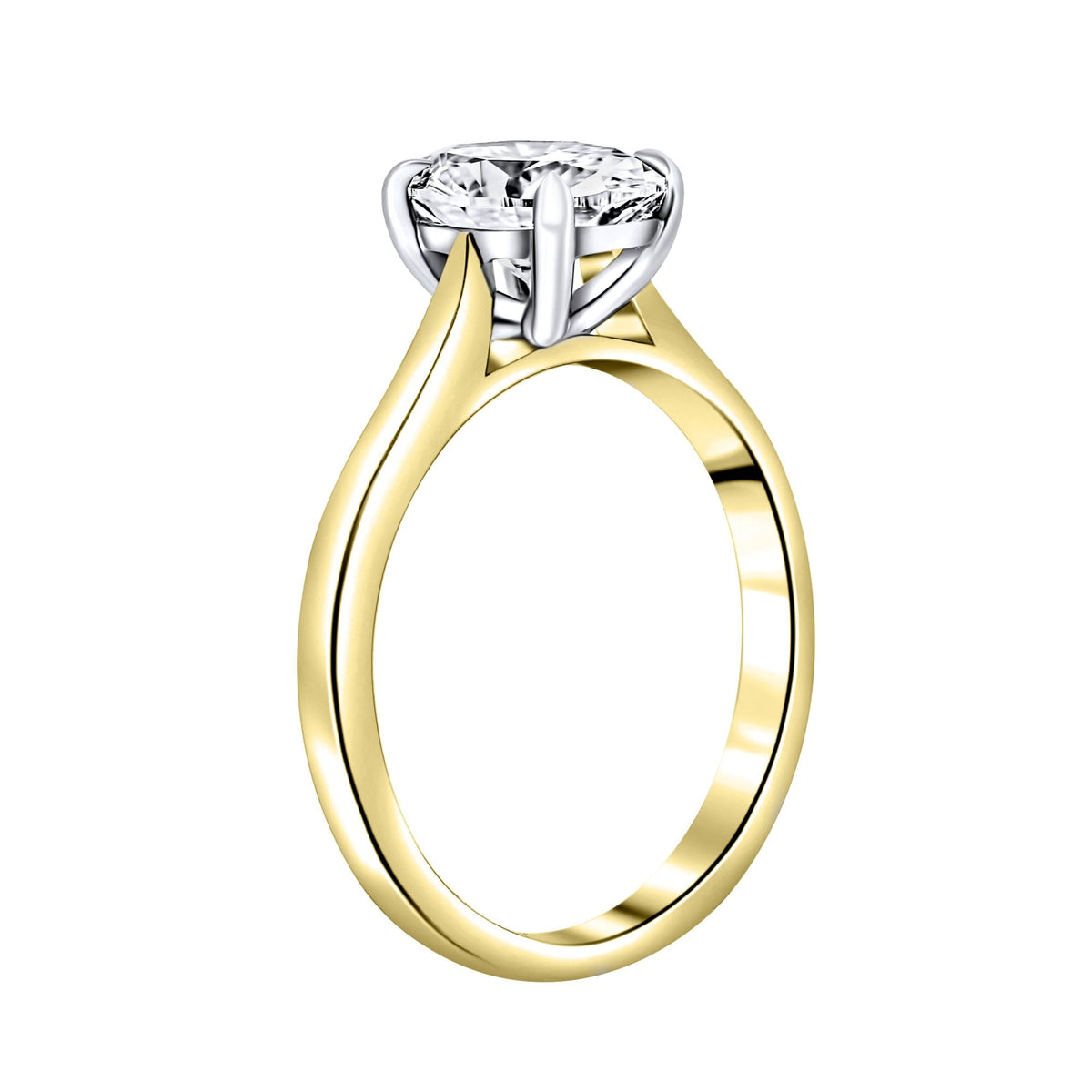 Lab grown 18ct yellow gold 1.01ct D VVS2 IGI oval diamond ring