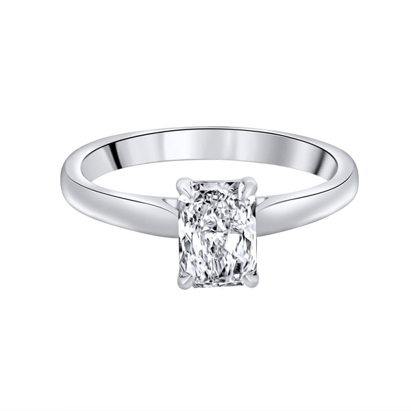 Lab grown platinum 1.04ct D VVS2 IGI radiant cut diamond ring