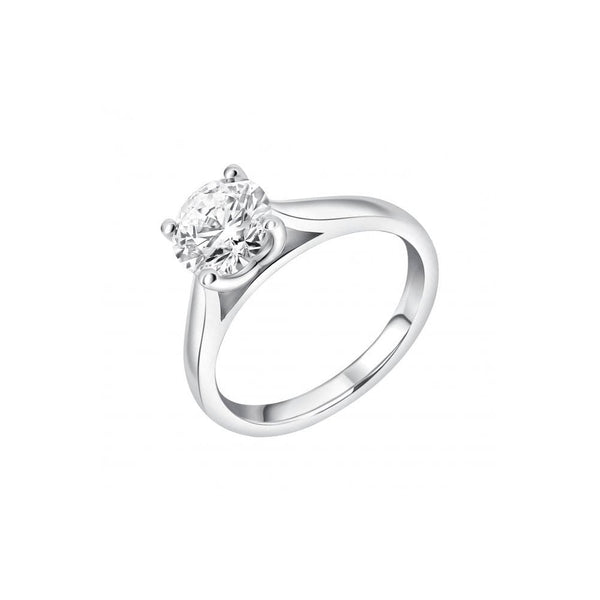 Lab grown platinum 2.10ct D VVS1 IGI round diamond ring