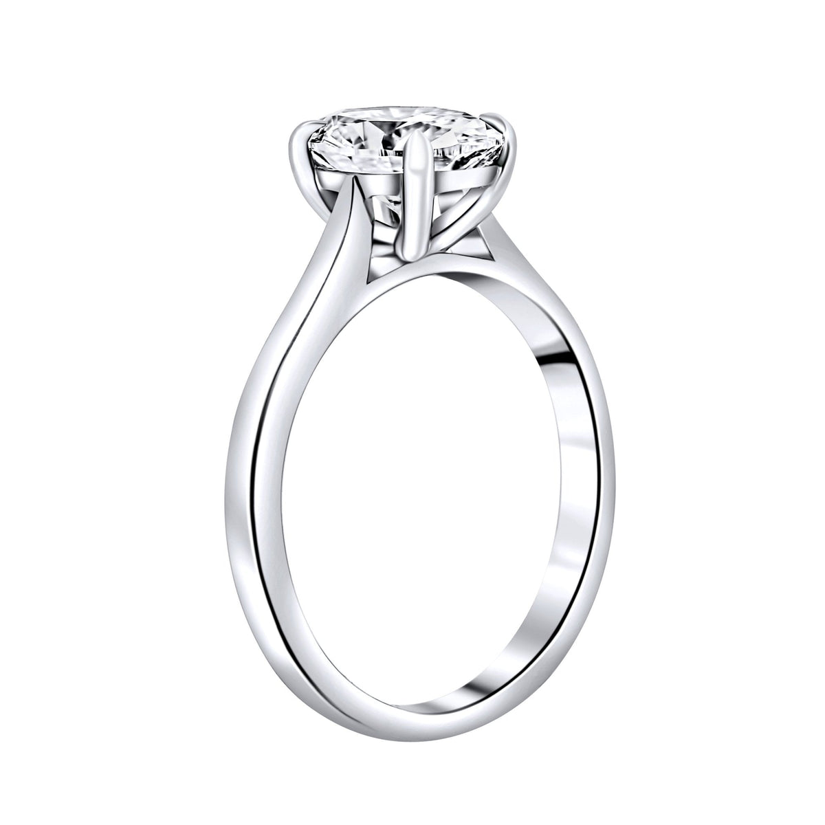 Lab grown platinum 1.52ct D VVS2 IGI oval cut ring