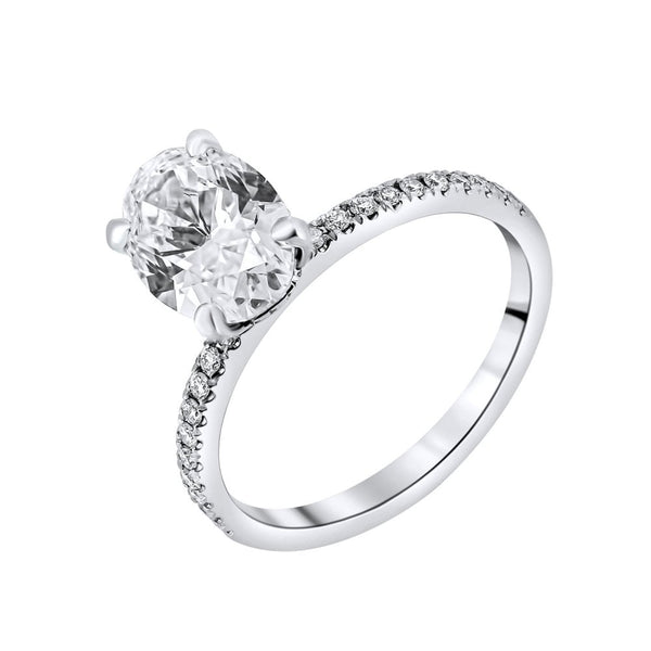 Lab grown platinum 2.01ct D VVS2 IGI oval diamond ring