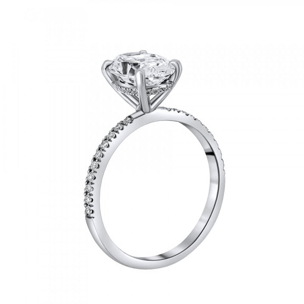Lab grown platinum 2.01ct D VVS2 IGI oval diamond ring