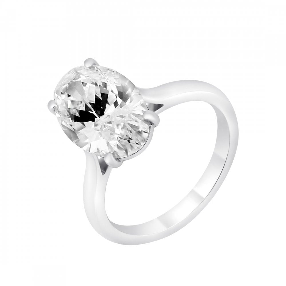 Platinum 3.01ct D SI1 GIA oval cut diamond ring