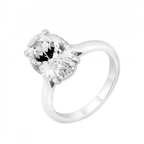 Platinum 3.01ct D SI1 GIA oval cut diamond ring