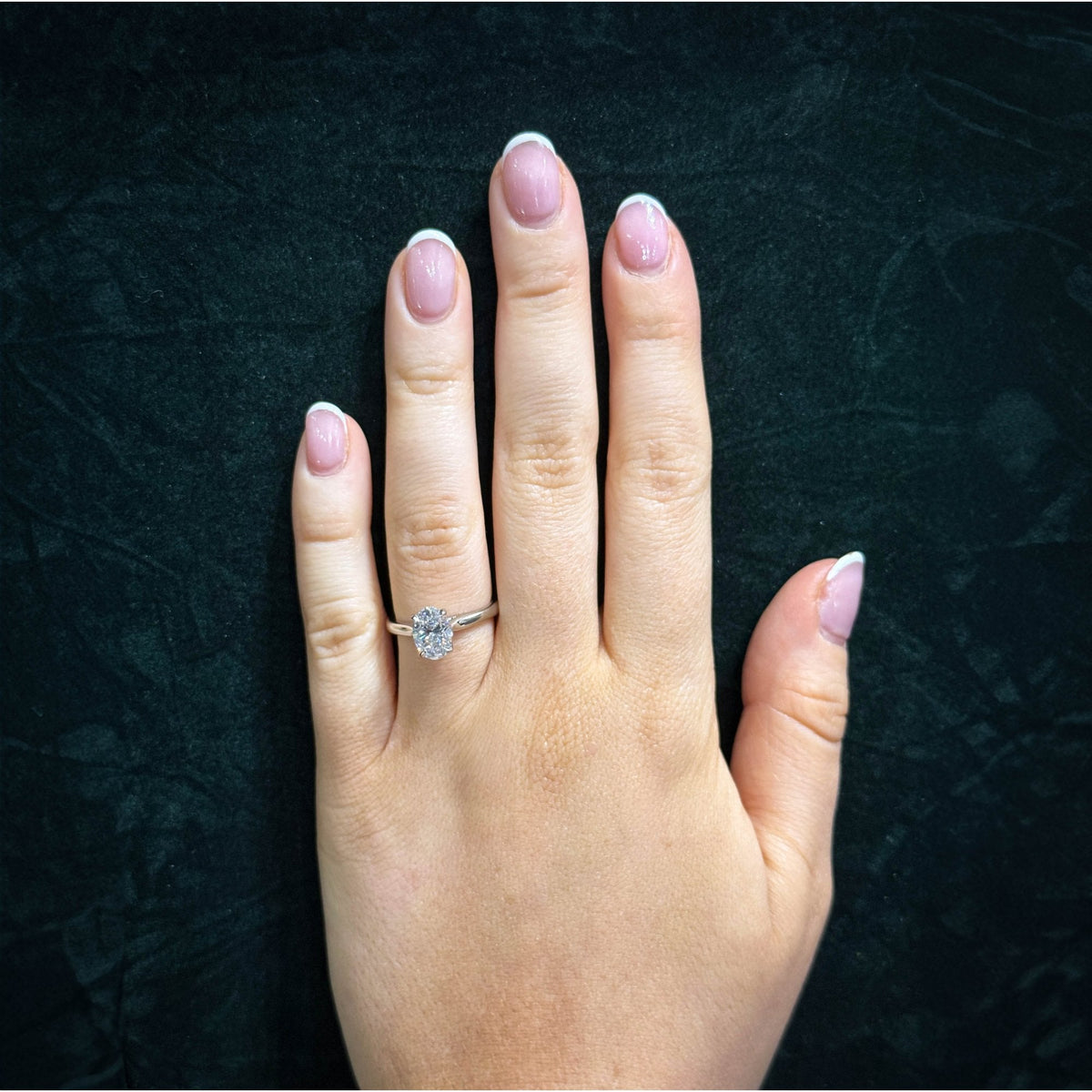Lab grown platinum 1.51ct D VVS2 IGI oval cut diamond ring