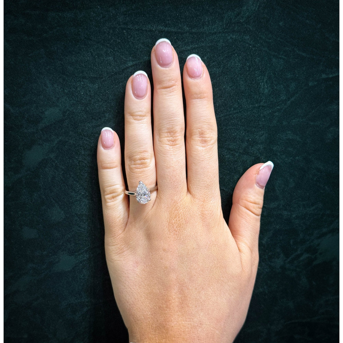 Lab grown platinum 3.02ct D VVS2 IGI pear diamond ring
